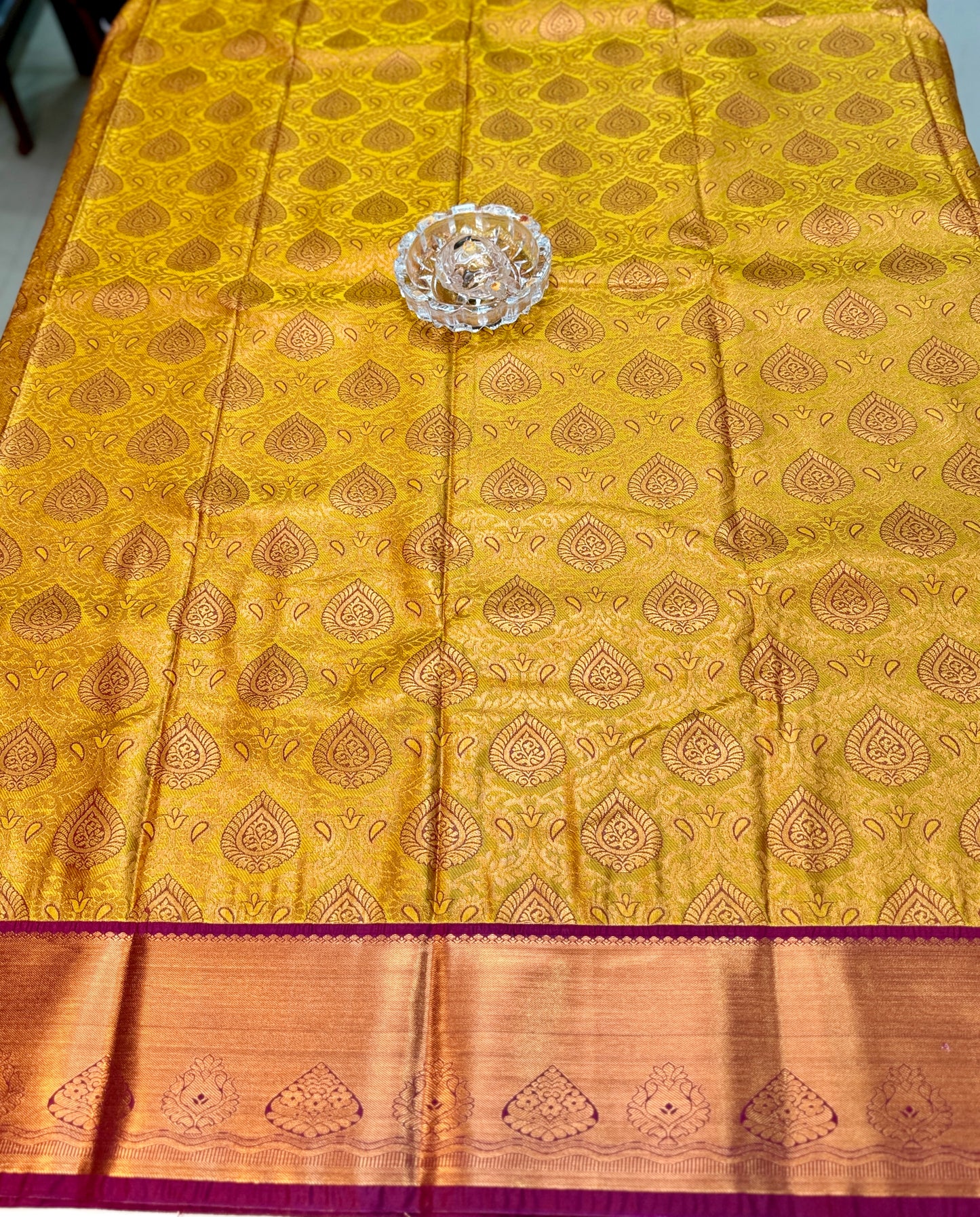 Bridal Kanchipuram Style Silk Saree with Rich Zari Border – Festive Wear