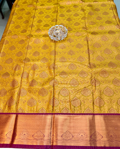 Bridal Kanchipuram Style Silk Saree with Rich Zari Border – Festive Wear