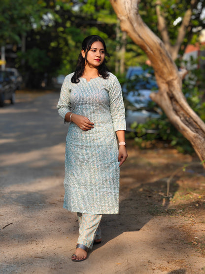 Sky Serenade: Gazal Blue Kurti Pant Set - Only 799 at Mani's Fashions