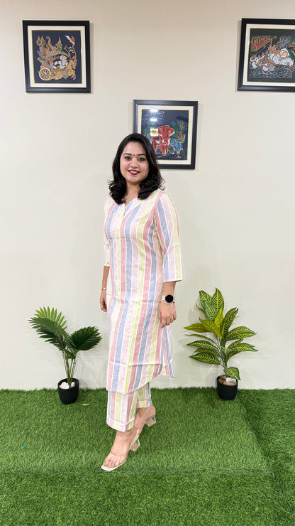 Chic Handloom Striped Cord Set