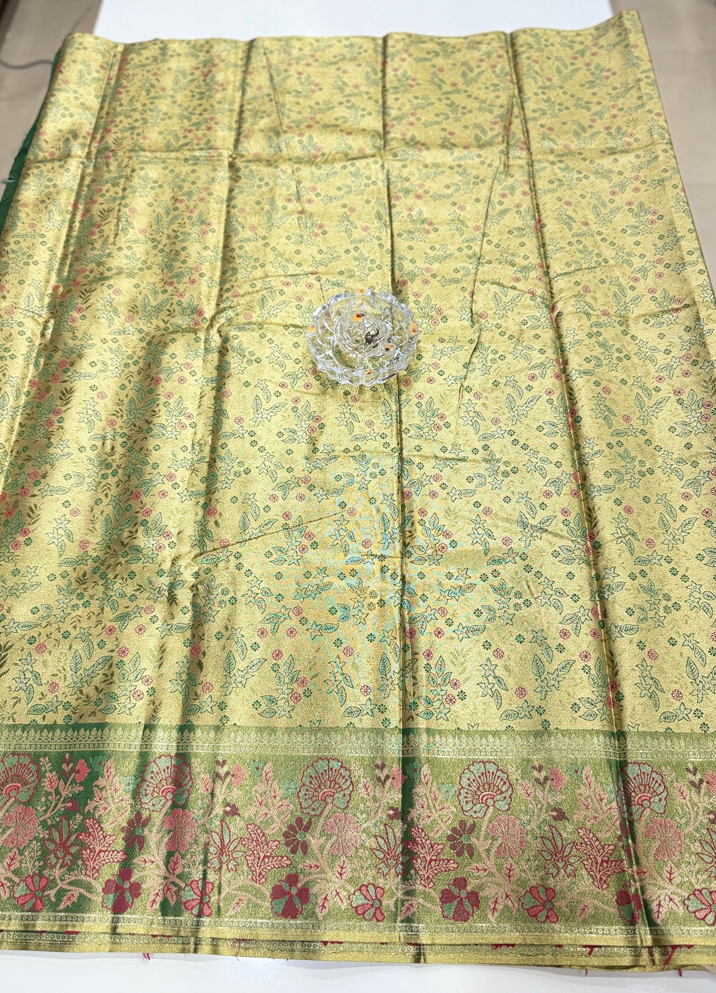 Dharmavaram Style Silk Saree with Zari Floral Weaving and Grand Pallu – Traditional Wedding Saree