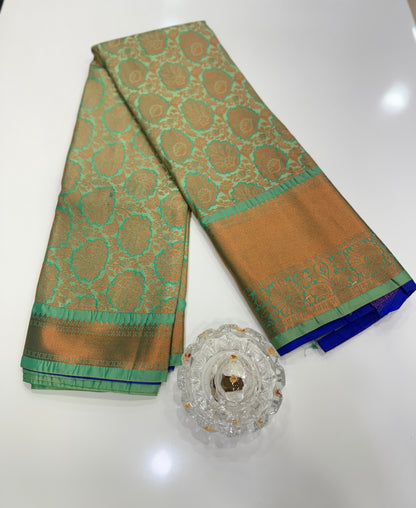 Bridal Soft Silk Saree with Jacquard Weaving & Contrast Border for Women