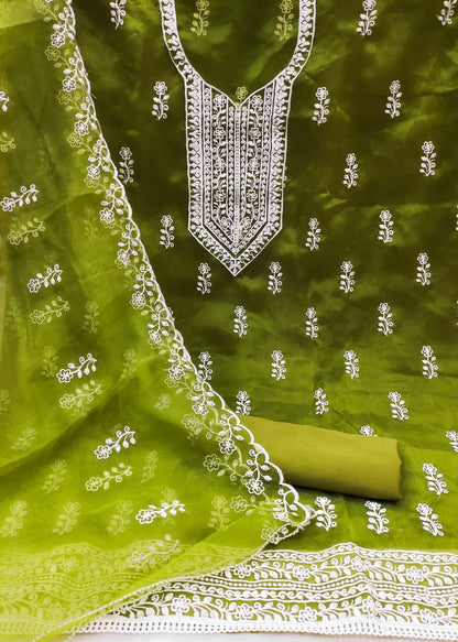 Mystique orchid Organza Dress Material