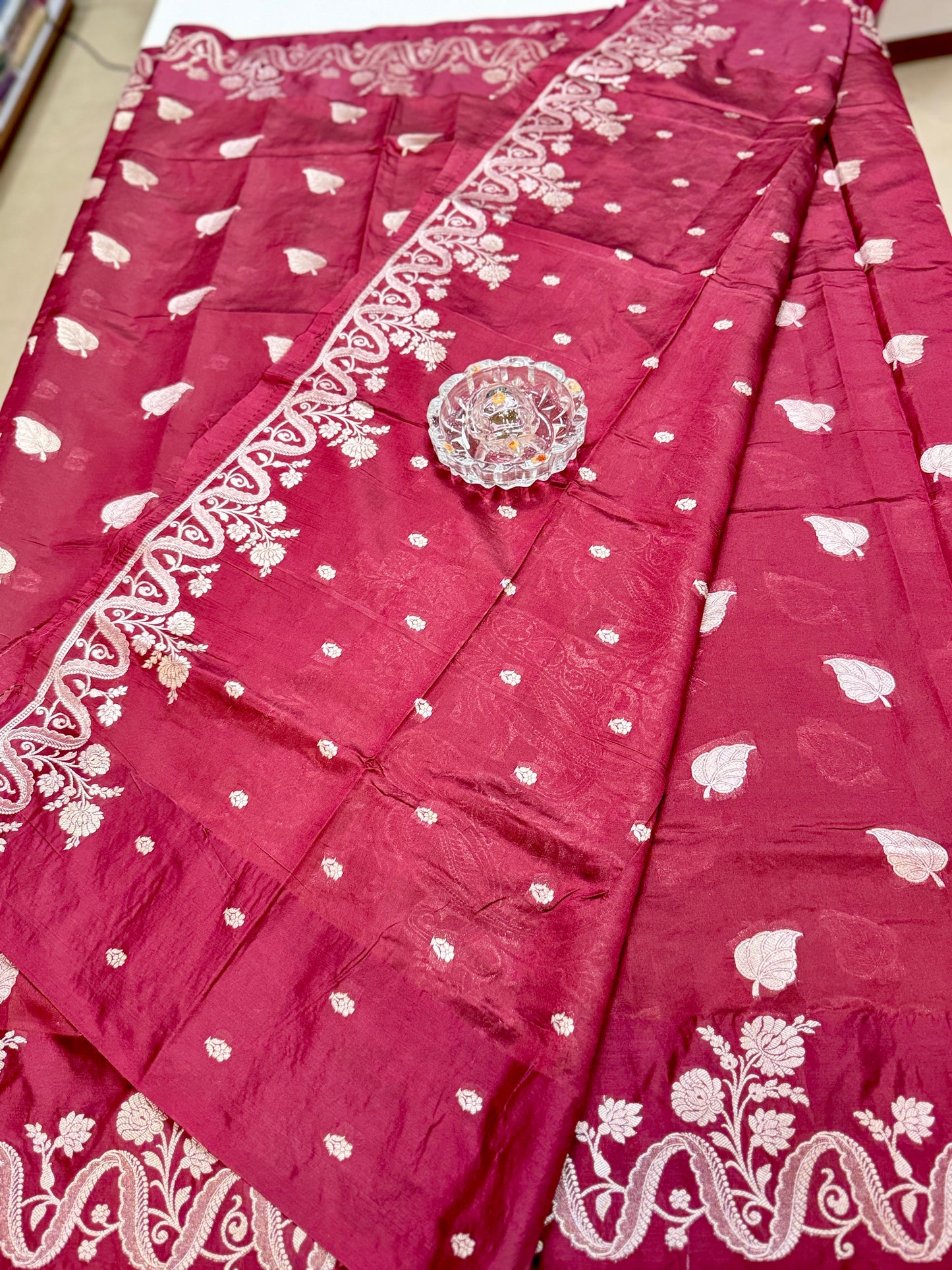Pure Handloom Banarasi Raw Mango Silk Saree with Kaduwa Resham Zari and Silk Mark Certified Blouse