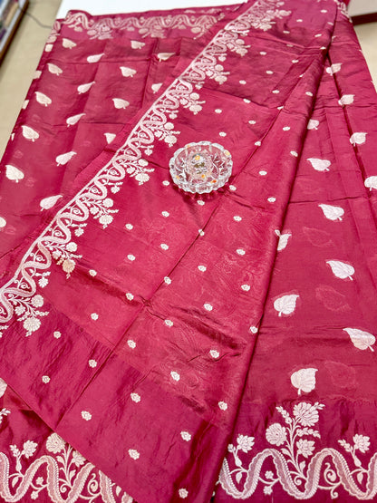 Pure Handloom Banarasi Raw Mango Silk Saree with Kaduwa Resham Zari and Silk Mark Certified Blouse