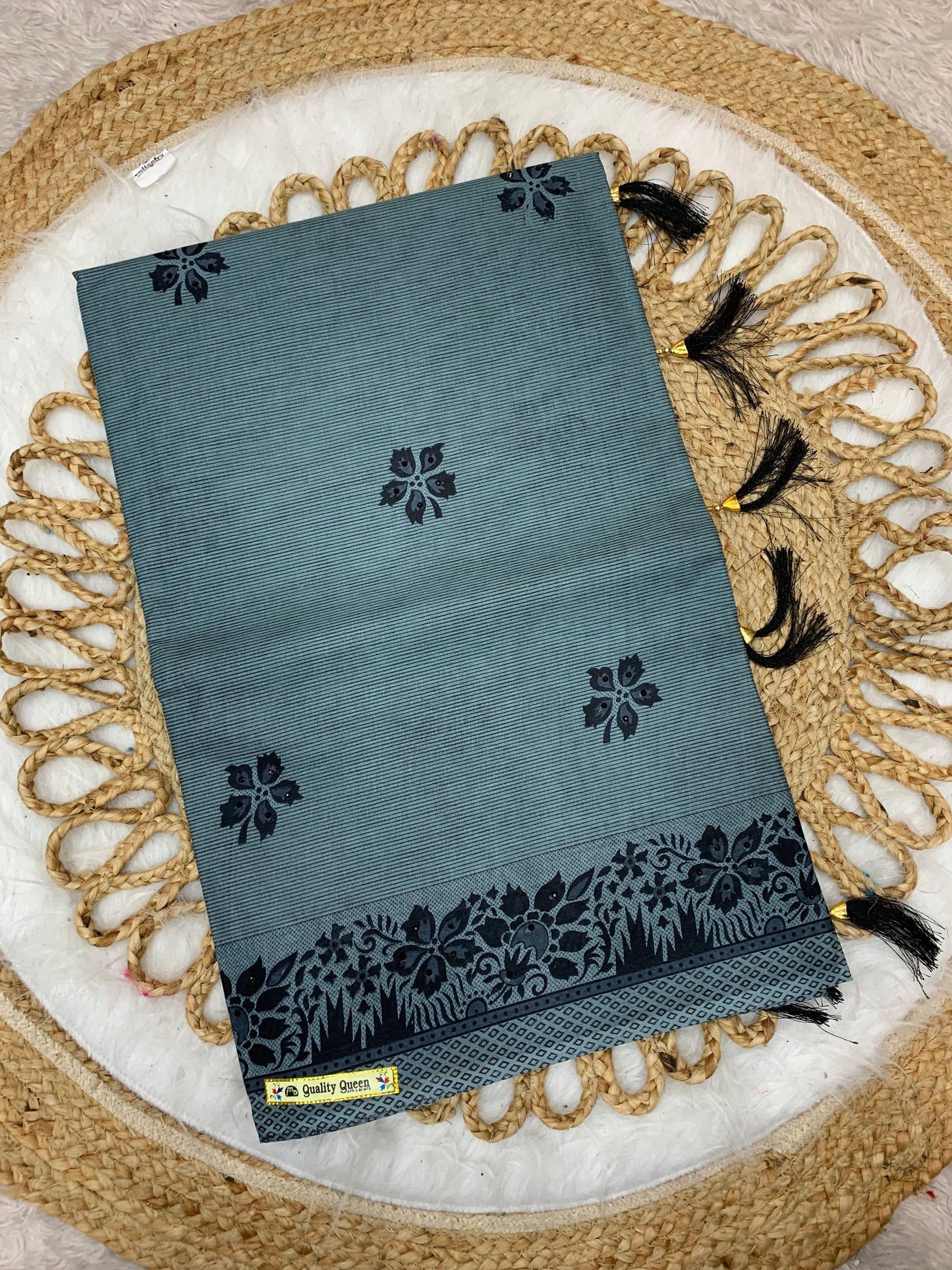 Pure Suti Cotton Saree with Traditional Batik Print – Chikko Tone and Multiple Colour Options