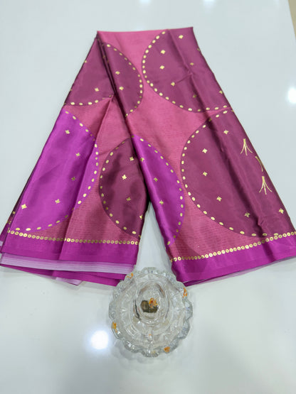 Japan satin saree for women with position print pallu and blouse, soft satin printed saree for festive and casual wear