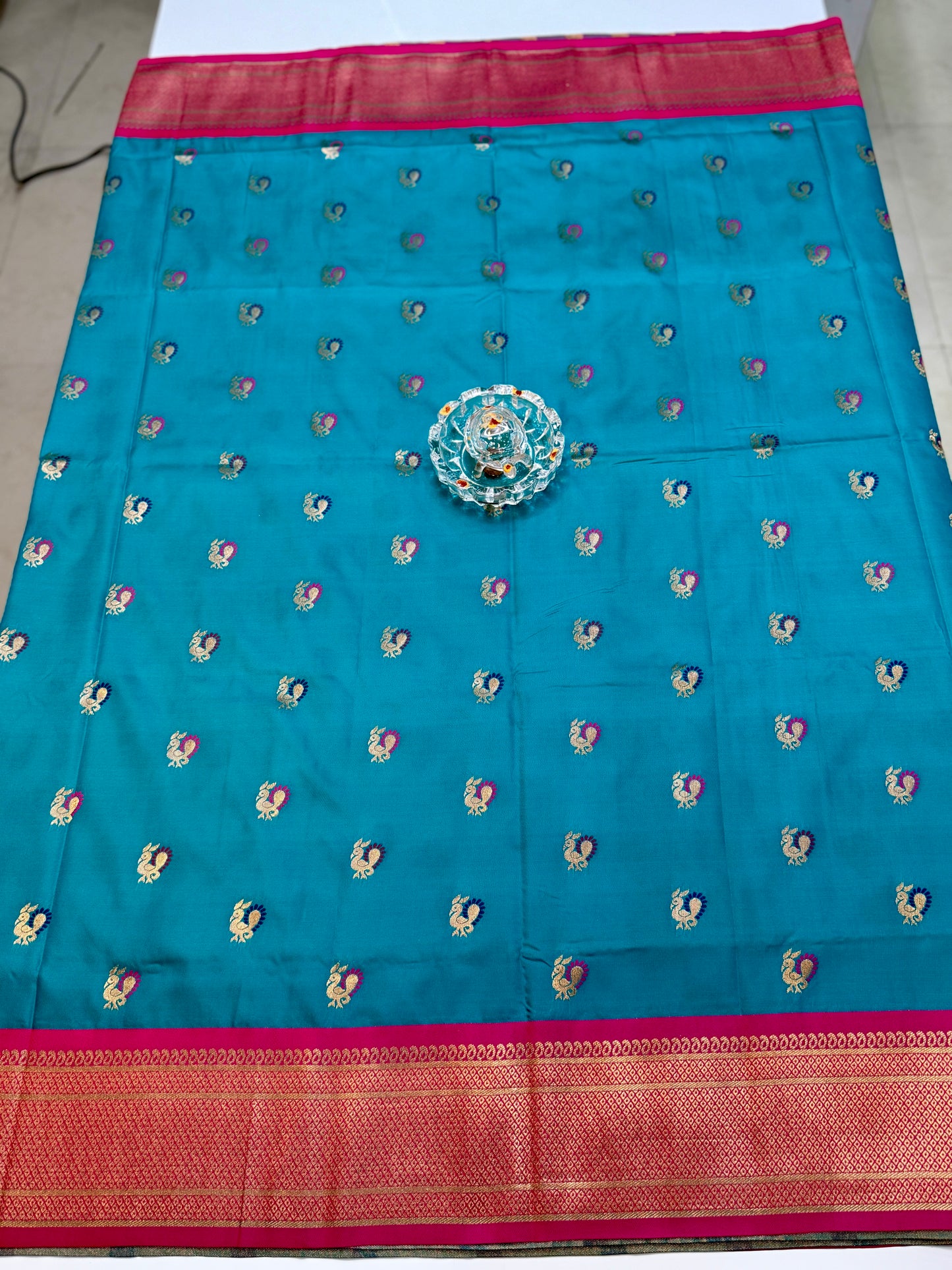 Paithani Soft Silk Saree with Zari Weaving and Contrast Blouse