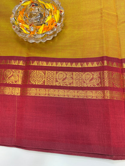 Chettinad Pure Cotton Saree with Zari Border – 80 Count, 20 Colours, 5.5m Length