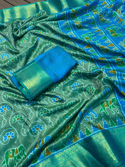 Premium Quality Spanish Ikkat Cotton Fabric With Hand Acid Print
