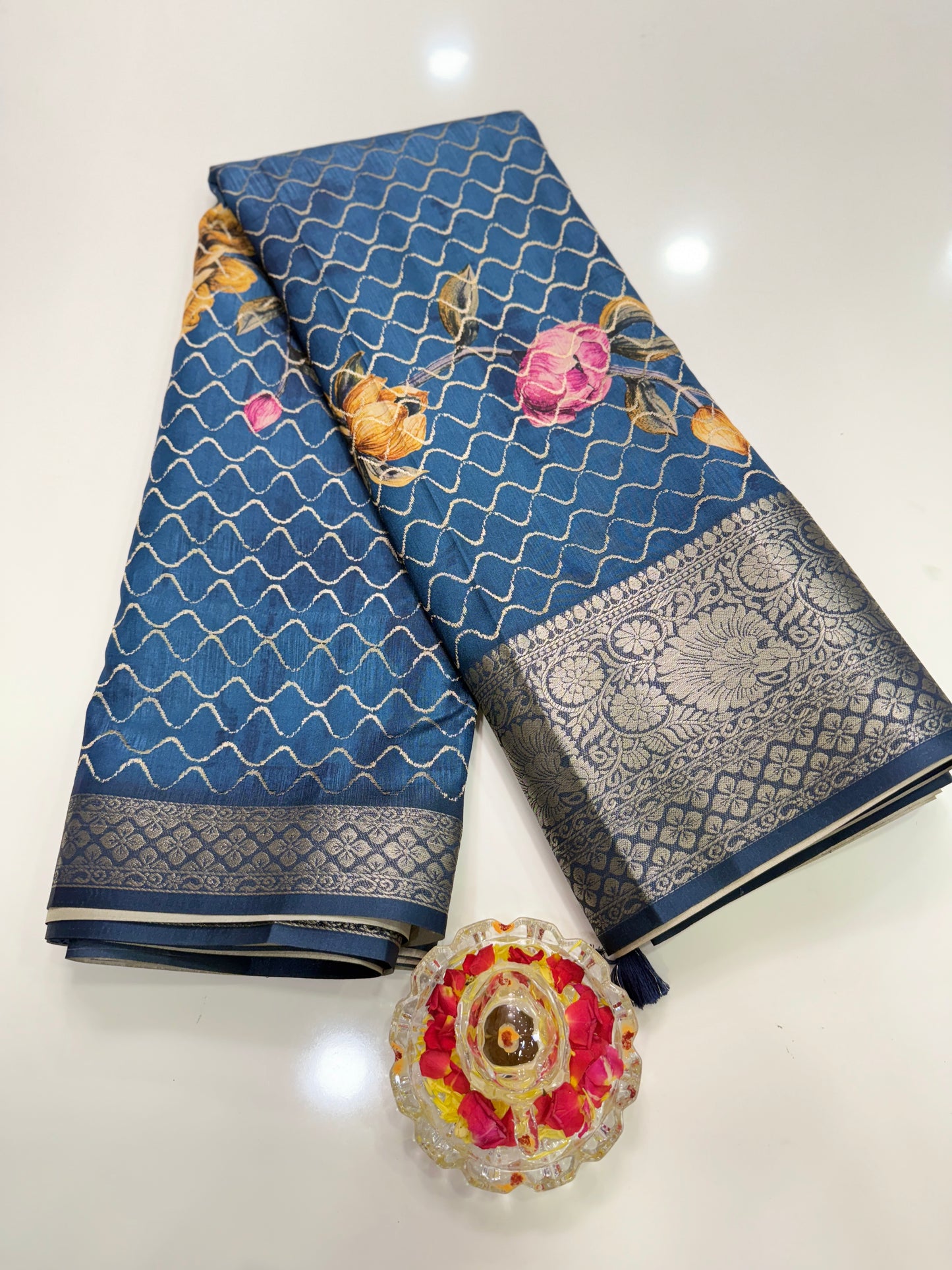 Kasargod-Style Silk Blend Saree with Zari Border and Rich Pallu – Festive Saree for Women