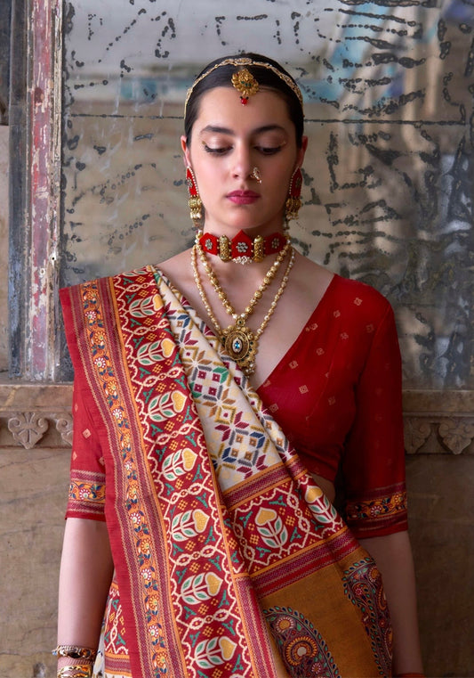 PV Silk Saree with HB Luxury Print and Gloss Finish – Party and Festival Wear Saree for Women