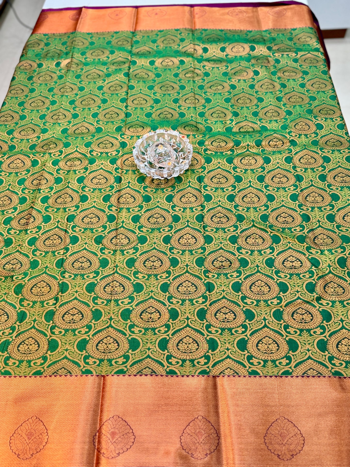 Bridal Kanchipuram Style Silk Saree with Rich Zari Border – Festive Wear