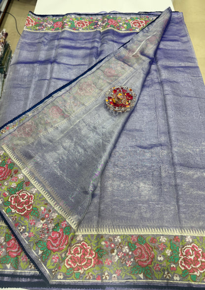 Pure Tissue Paithani Saree with Meenakari Zari Weaving and Silk Mark Certification