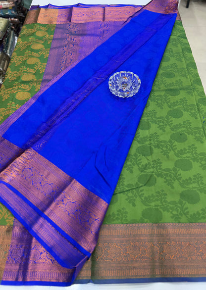 Soft Silk Saree with Samutrika Weaving and Contrast Zari Border for Women – Lightweight Festive Wear Saree