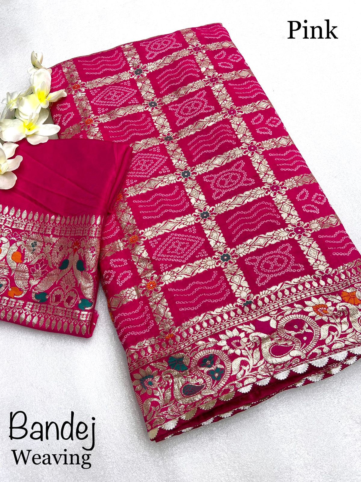 Meenakari Majesty : Bhandej Bliss - 10% Off and Free Shipping