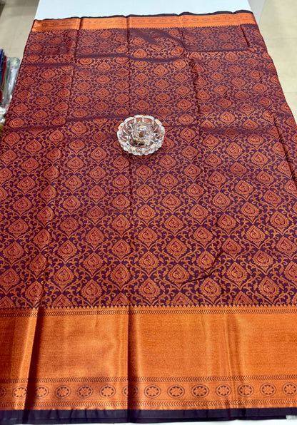 Bridal Soft Silk Saree with Jacquard Weaving & Contrast Border for Women