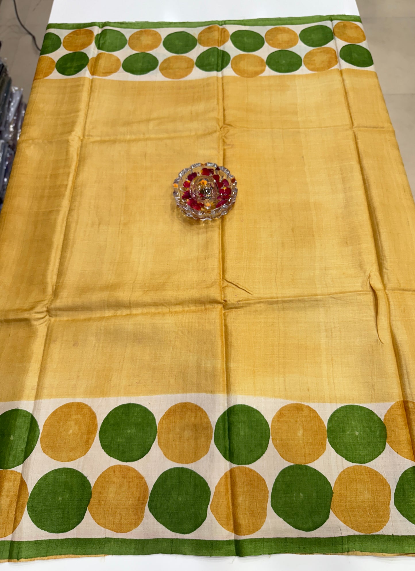 Pure Kosa Tussar Silk Printed Saree with Blouse – Handwoven Chhattisgarh Silk Mark Certified Saree