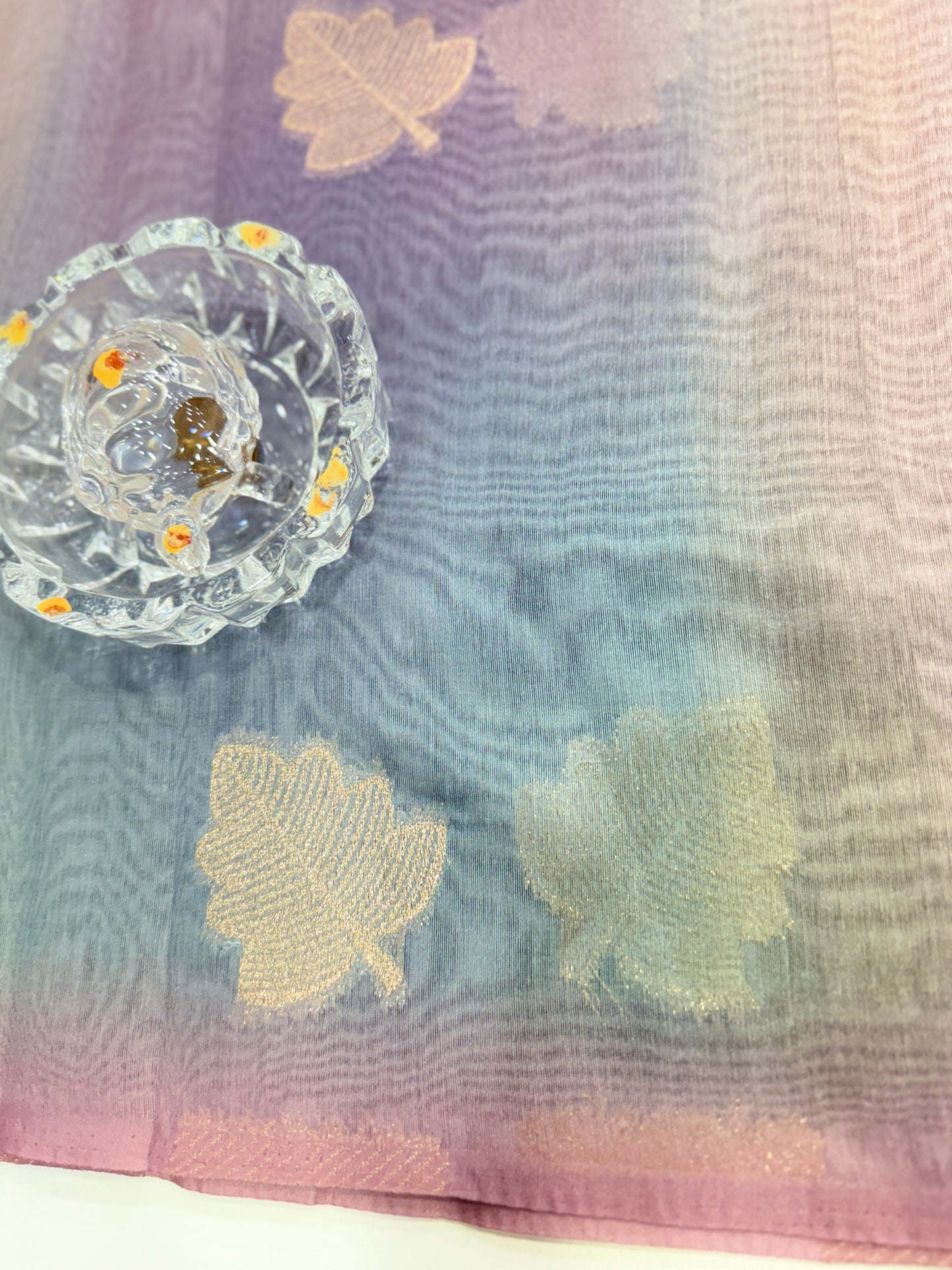 Soft Handloom style Silk Saree with Zari Leaf Weaving and Gradient Shading – Festive Wear Saree for Women