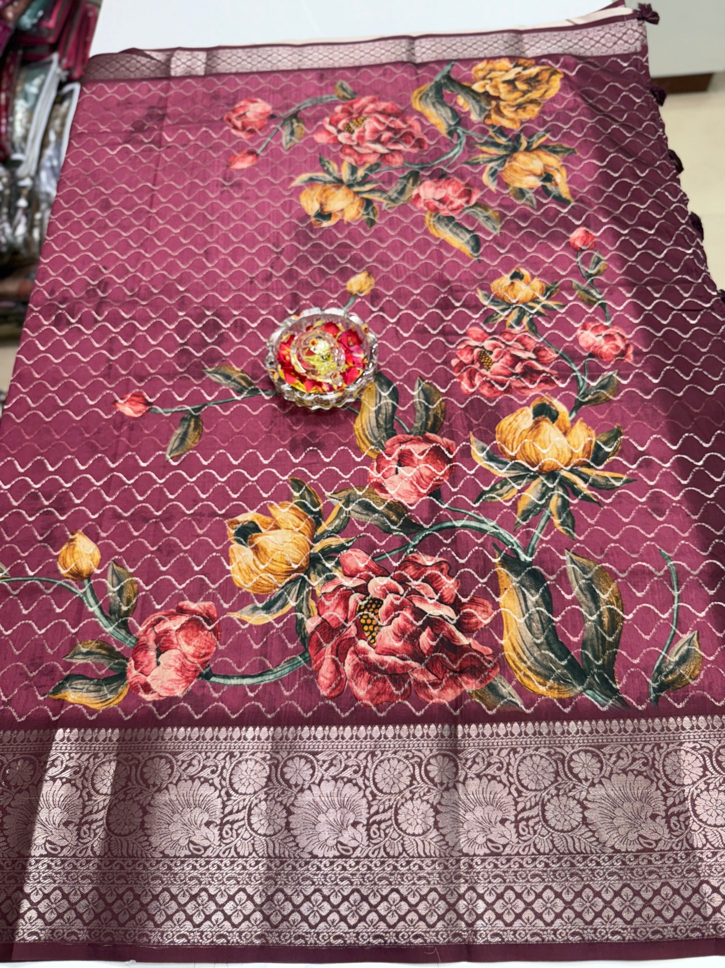 Kasargod-Style Silk Blend Saree with Zari Border and Rich Pallu – Festive Saree for Women