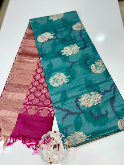 Pochampalli Printed Silk Saree with Satin Border and Blouse – Powerloom Weave for Women