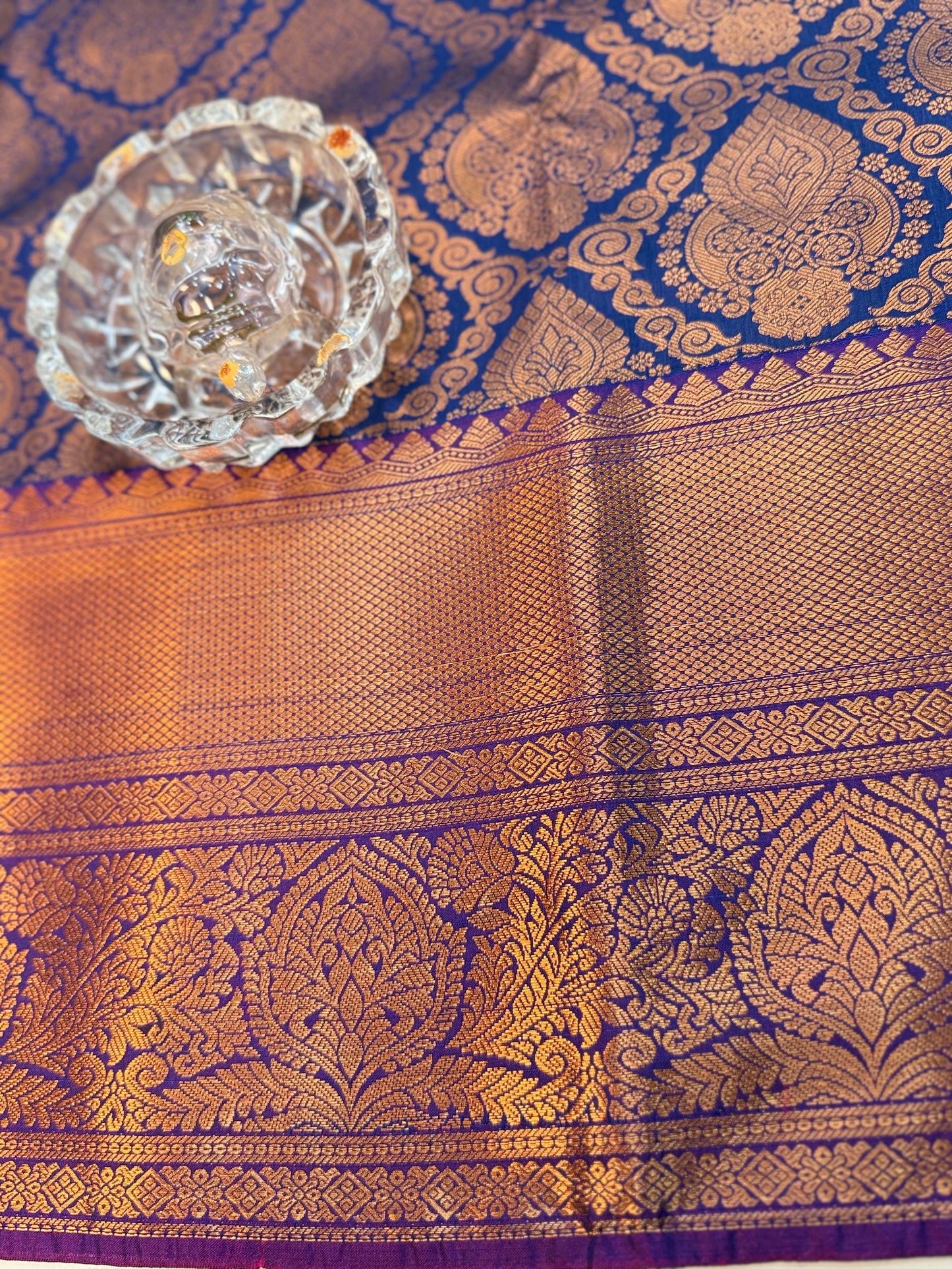 Bridal Kanchipuram Style Silk Saree with Rich Zari Border – Festive Wear