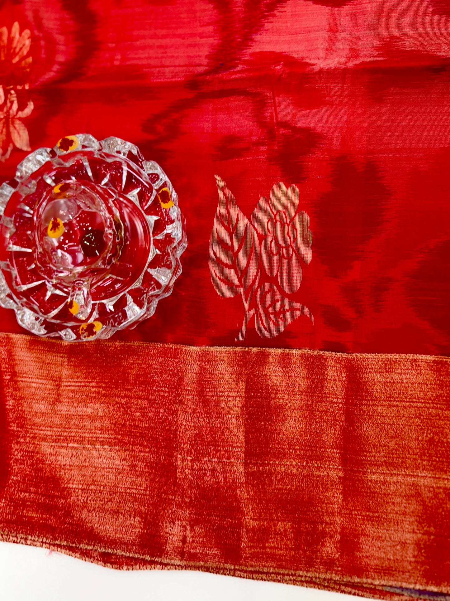 Pochampalli Printed Silk Saree with Satin Border and Blouse – Powerloom Weave for Women