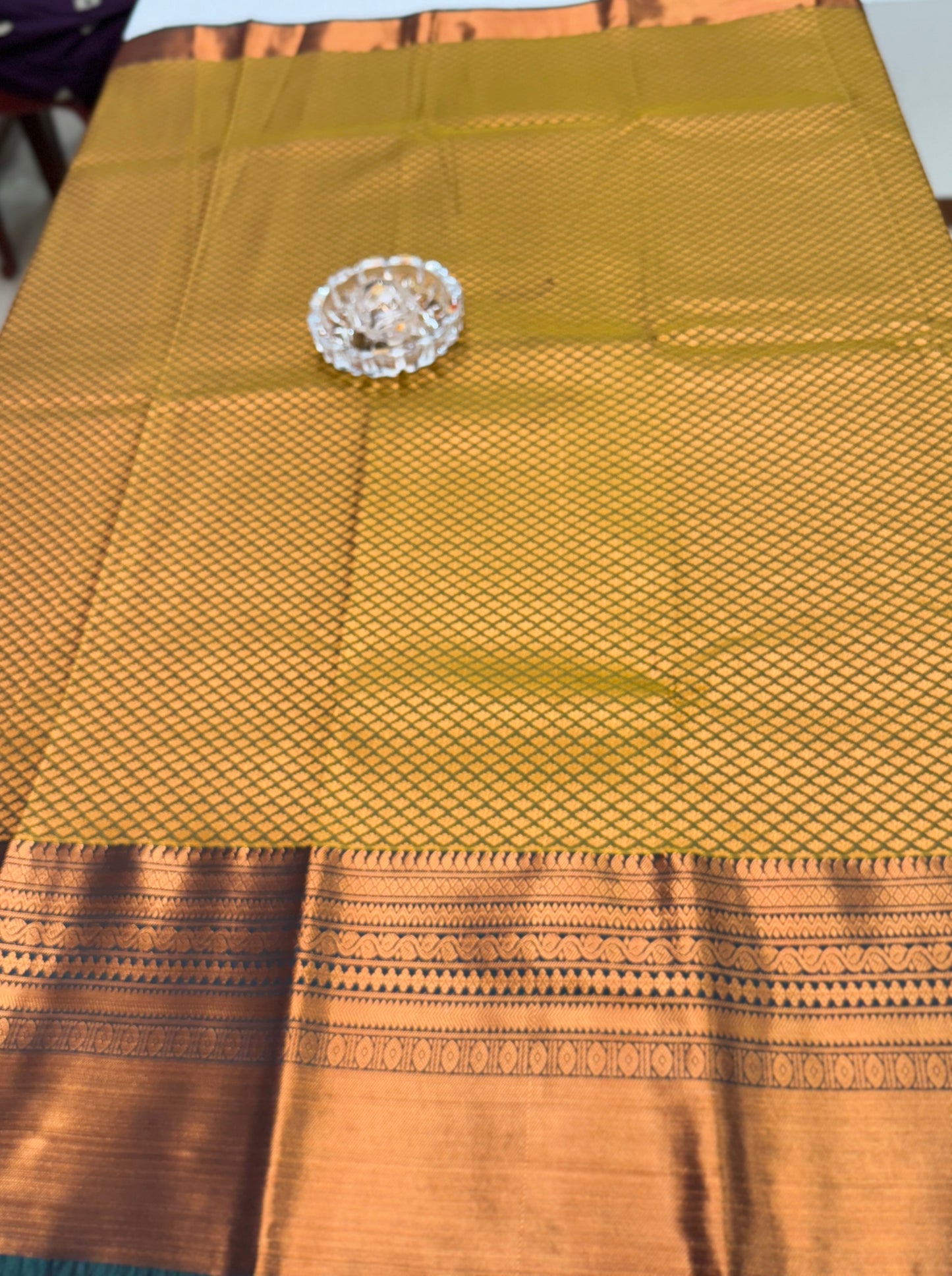 Kanchipuram Style Silk Saree with Rich Zari Border – Festive Wear