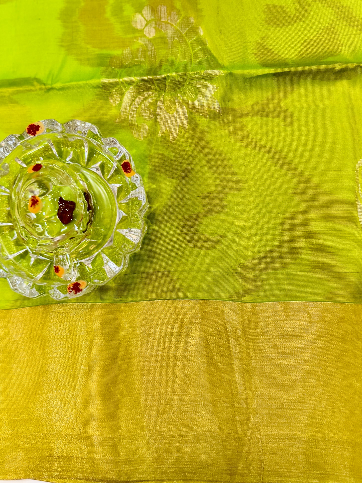 Pochampalli Printed Silk Saree with Satin Border and Blouse – Powerloom Weave for Women