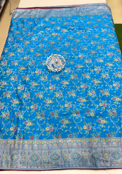 Soft Makhmal Silk Saree with 11-Shade Meenakari Weaving and Grand Pallu – Heritage Wedding Saree for Women