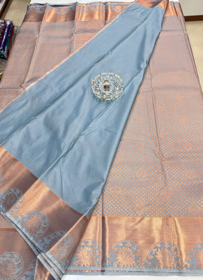 Soft Silk Saree with Traditional Zari Border and All-Over Weaving Design for Women