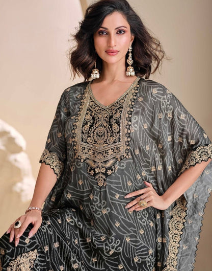 Pure Viscose Natural Crepe Silk Hand-embellished gota patti work with hand mirror work