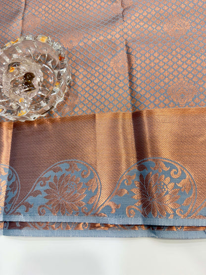 Soft Silk Saree with Traditional Zari Border and All-Over Weaving Design for Women