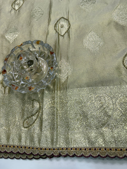 Premium Viscose Silk Saree with Heavy Embroidered Designer Blouse – Wedding and Bridal Wear