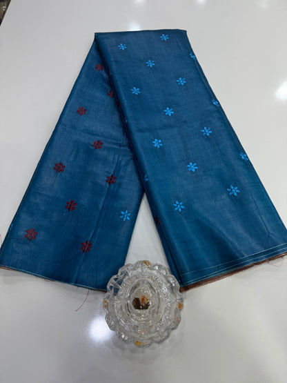 Pure Tussar Munga Silk Saree with Dolabadi Embroidery Work – Silk Mark Certified Handloom Saree