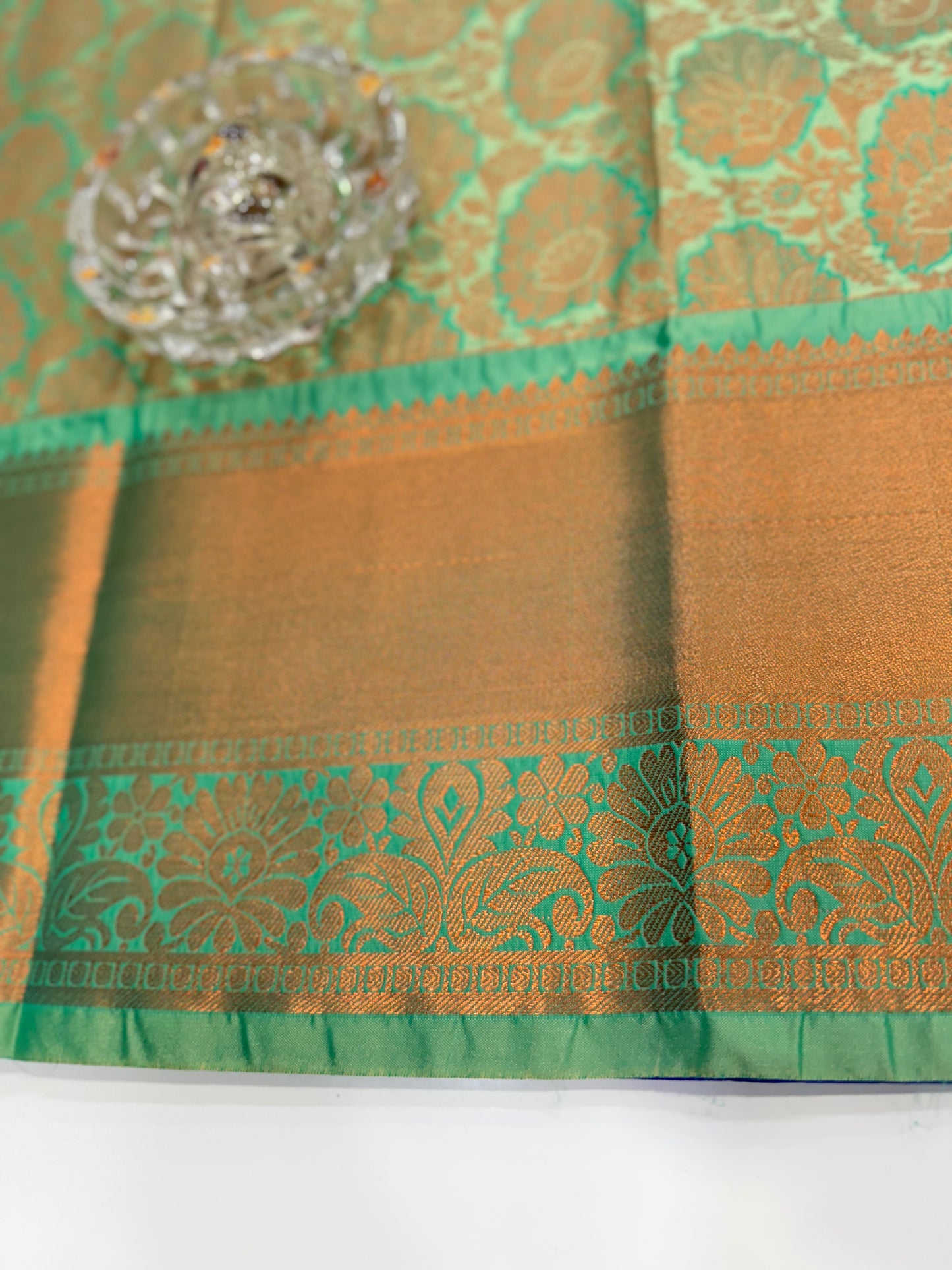 Bridal Soft Silk Saree with Jacquard Weaving & Contrast Border for Women