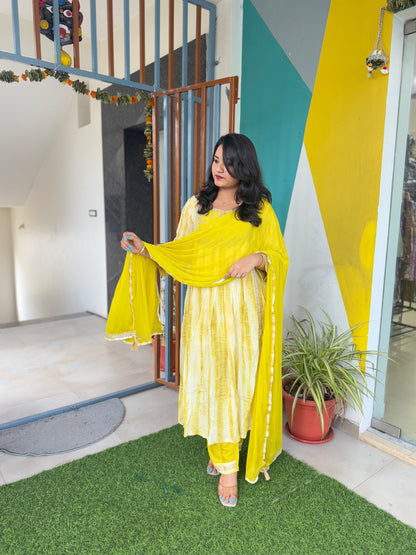 Crepe Anarkali Kurta Pant with Dupatta Set for Women – Embroidered Detailing – M to XXL