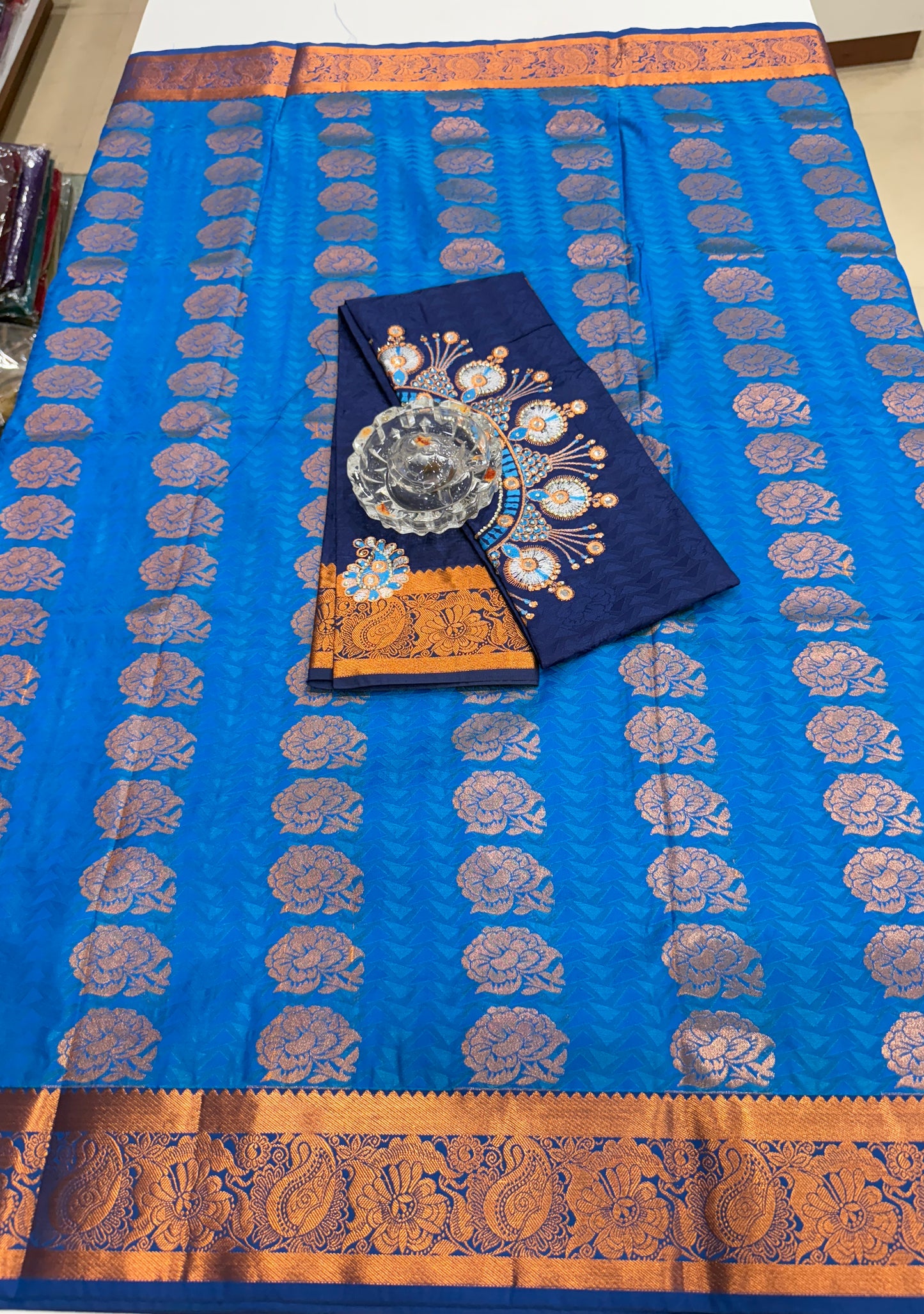 Soft Silk Saree with Cutwork and Stone Embellishments for Women