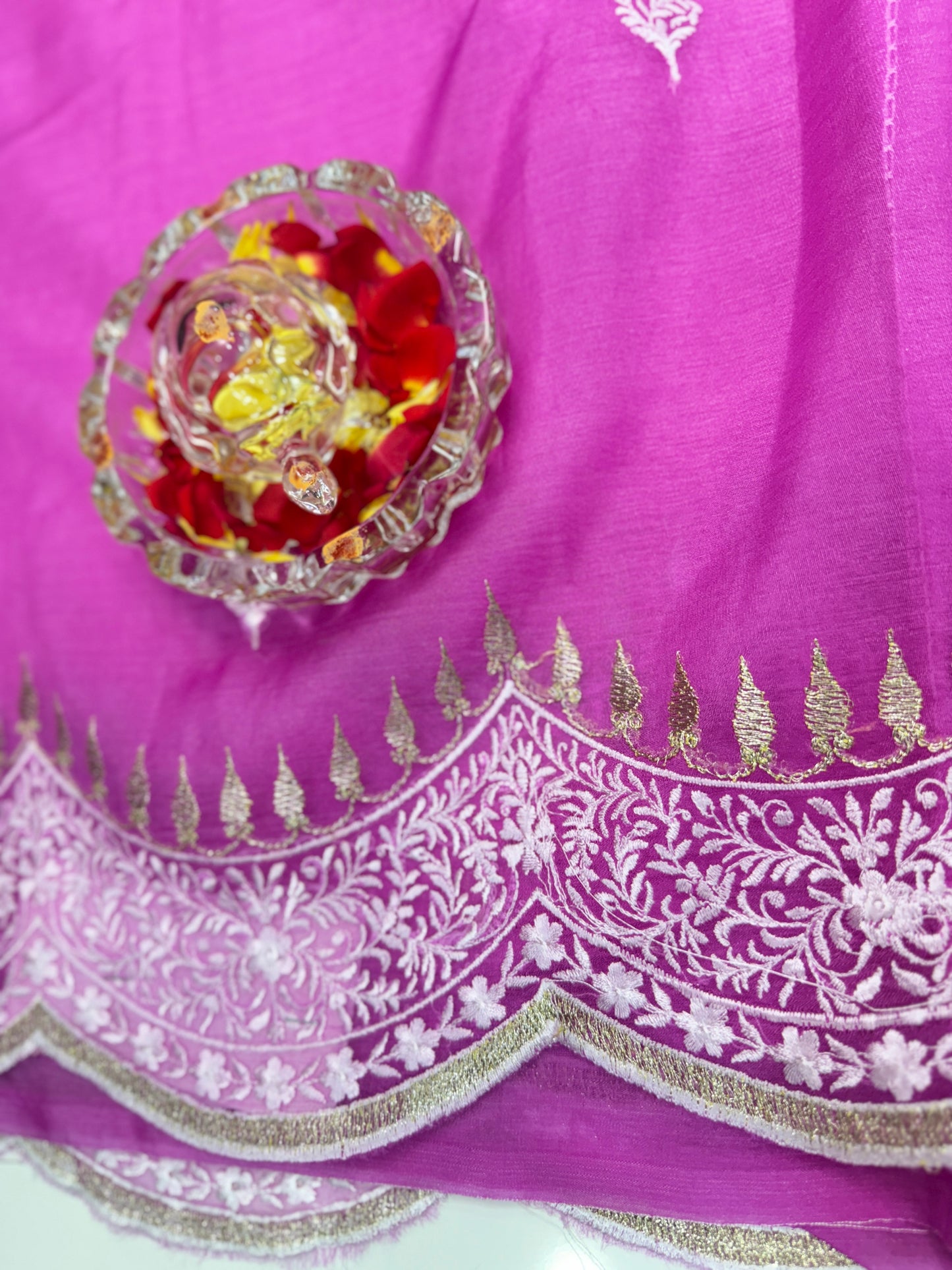 Banarasi Semi Organza Soft Saree with Embroidery Border and Blouse Design – Festive Wear