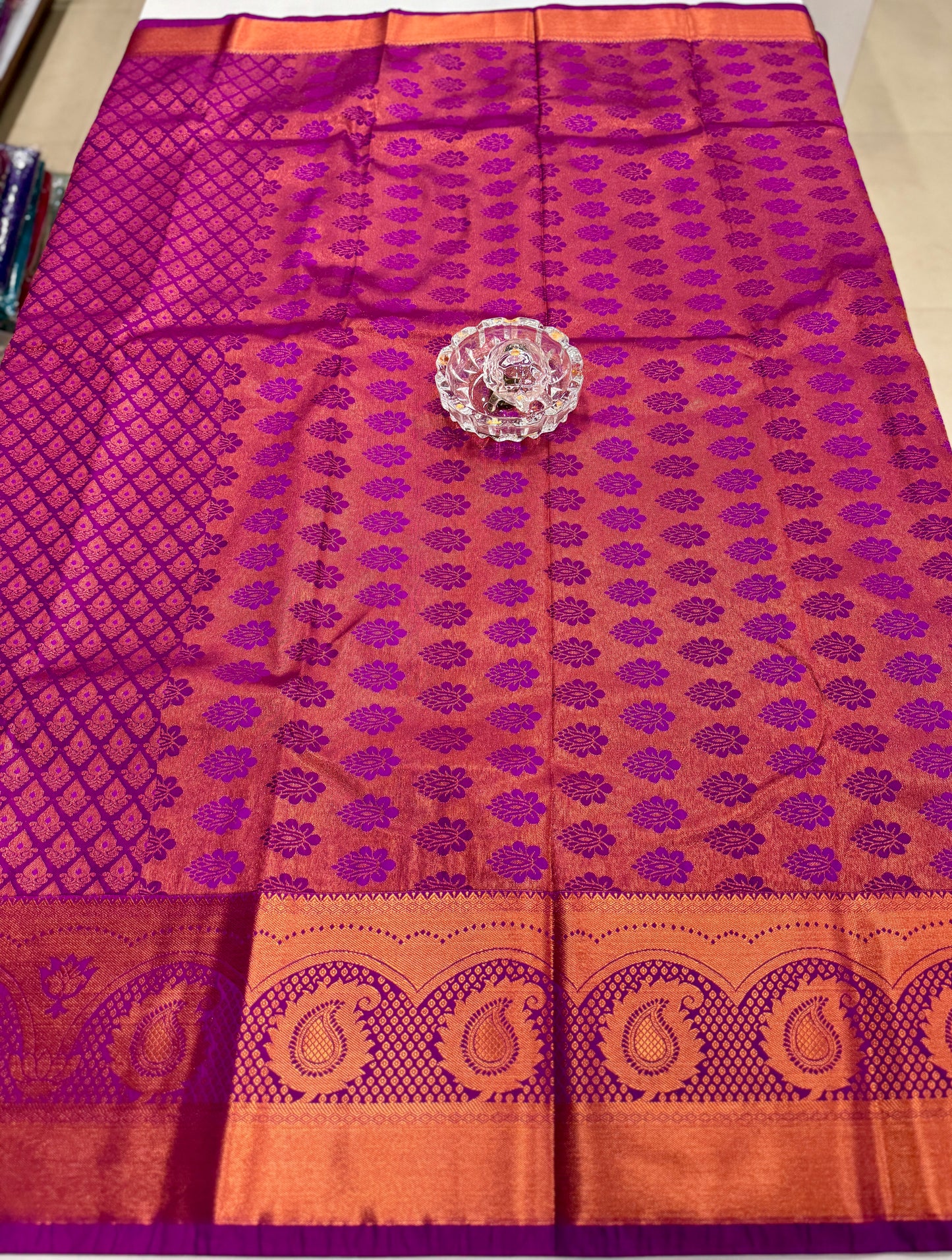 Bridal Soft Silk Saree with Jacquard Weaving & Contrast Border for Women