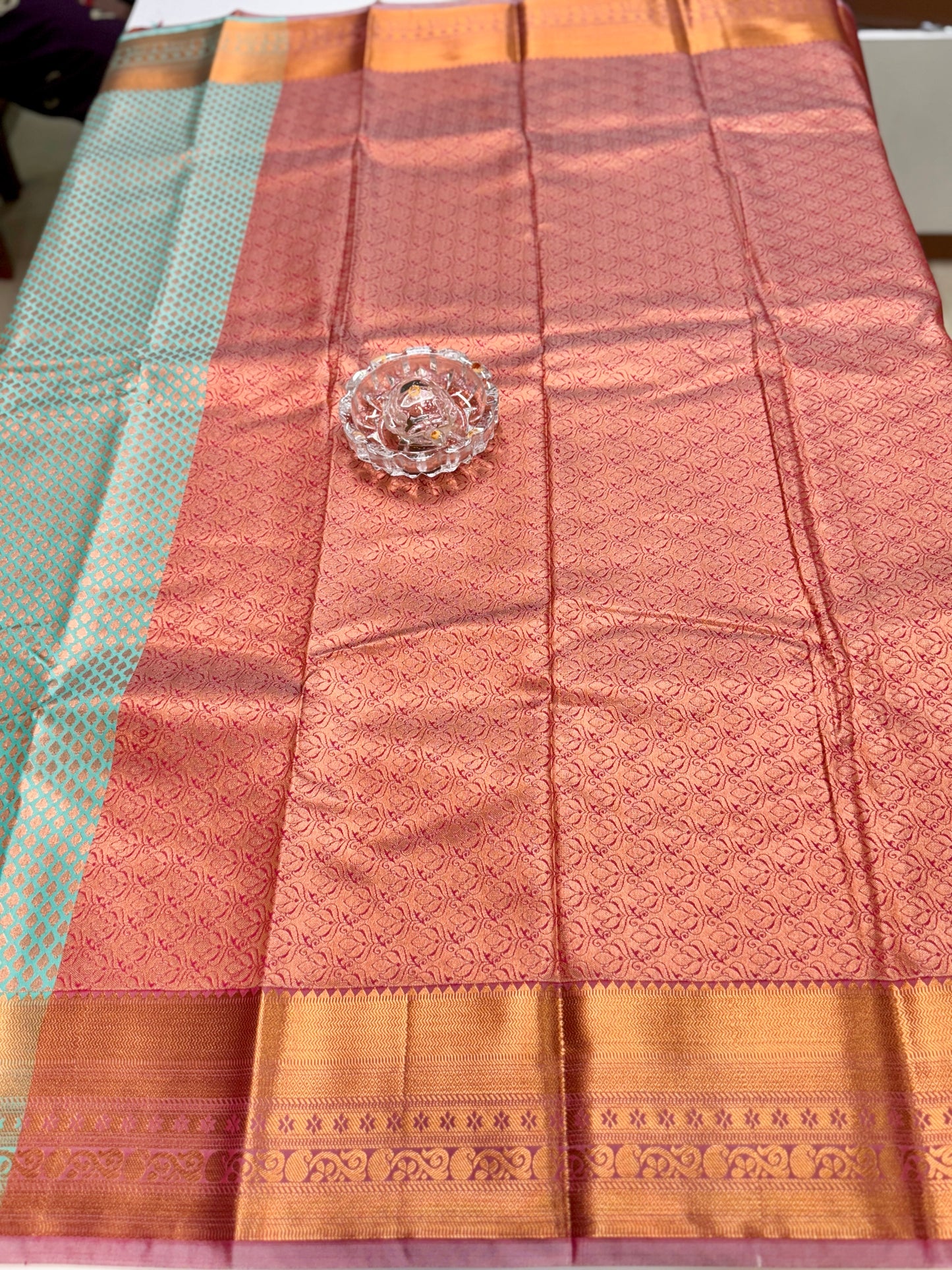 Kanchipuram Style Silk Saree with Rich Zari Border – Festive Wear