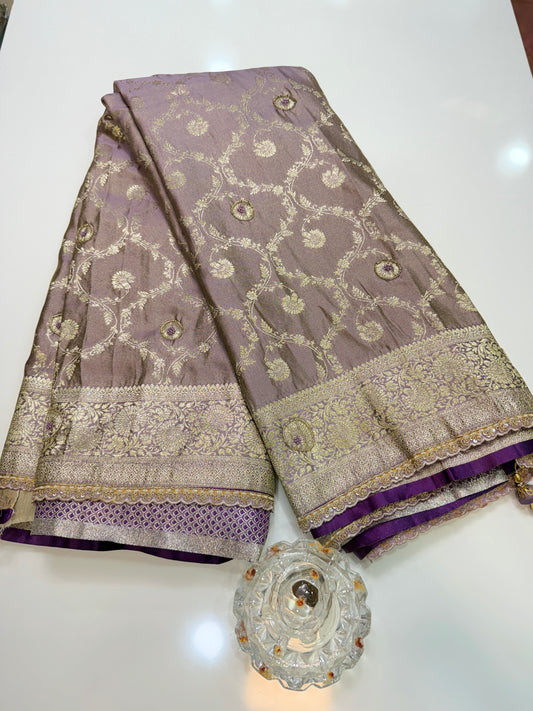 Premium Viscose Silk Saree with Heavy Embroidered Designer Blouse – Wedding and Bridal Wear