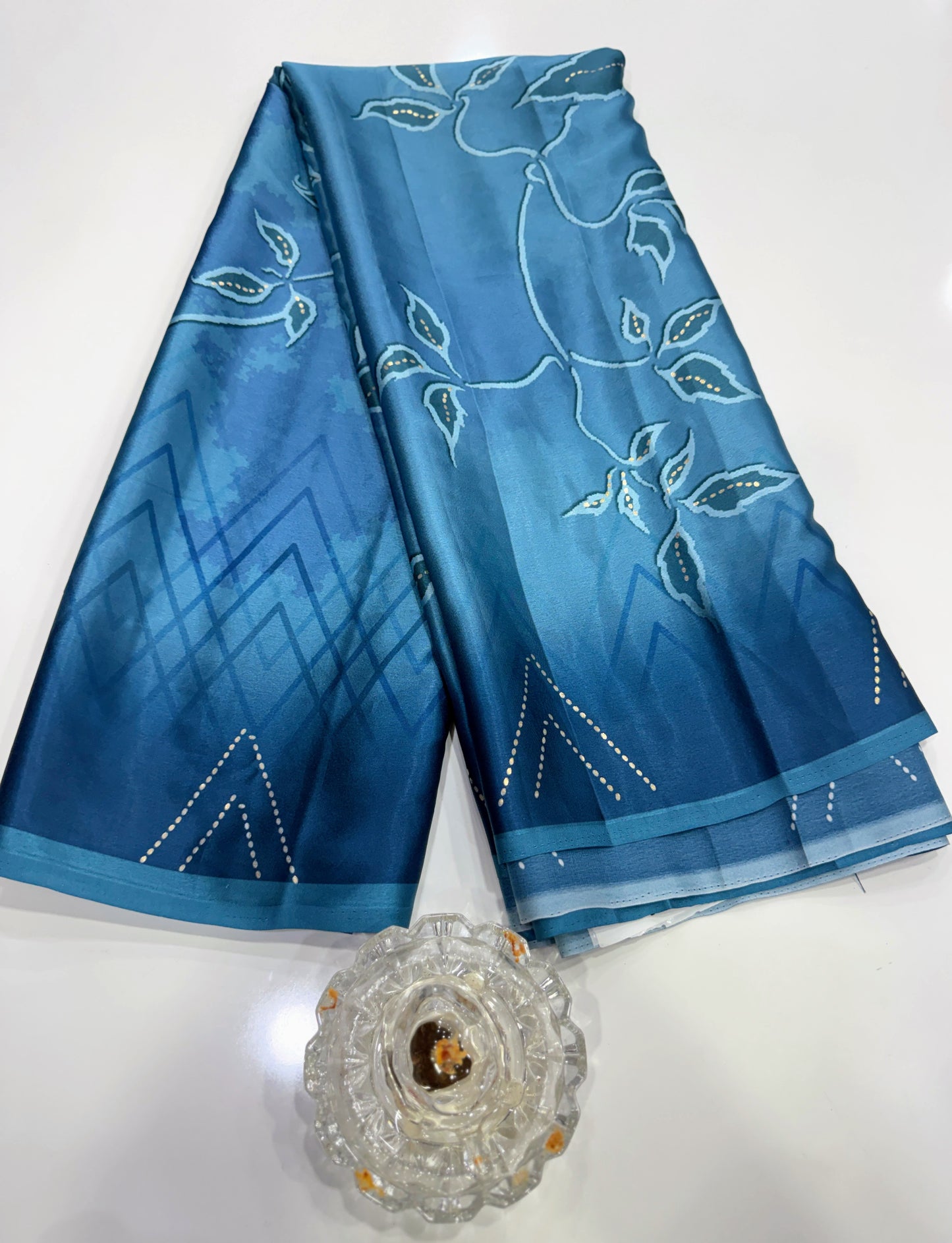 Japan satin saree for women with position print pallu and blouse, soft satin printed saree for festive and casual wear