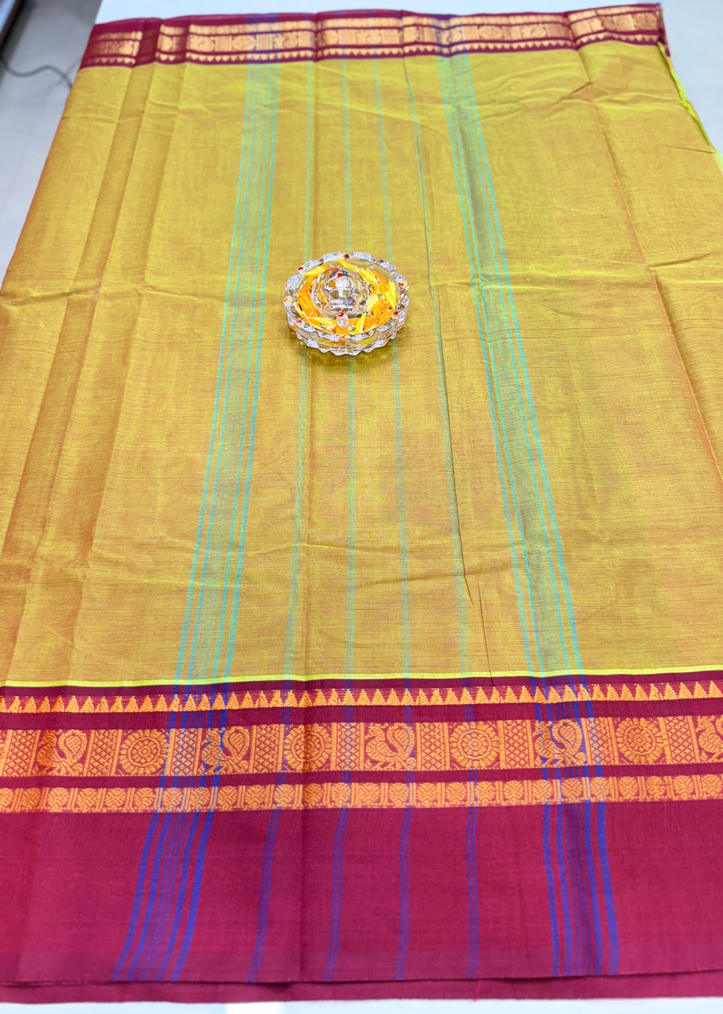 Chettinad Pure Cotton Saree with Zari Border – 80 Count, 20 Colours, 5.5m Length