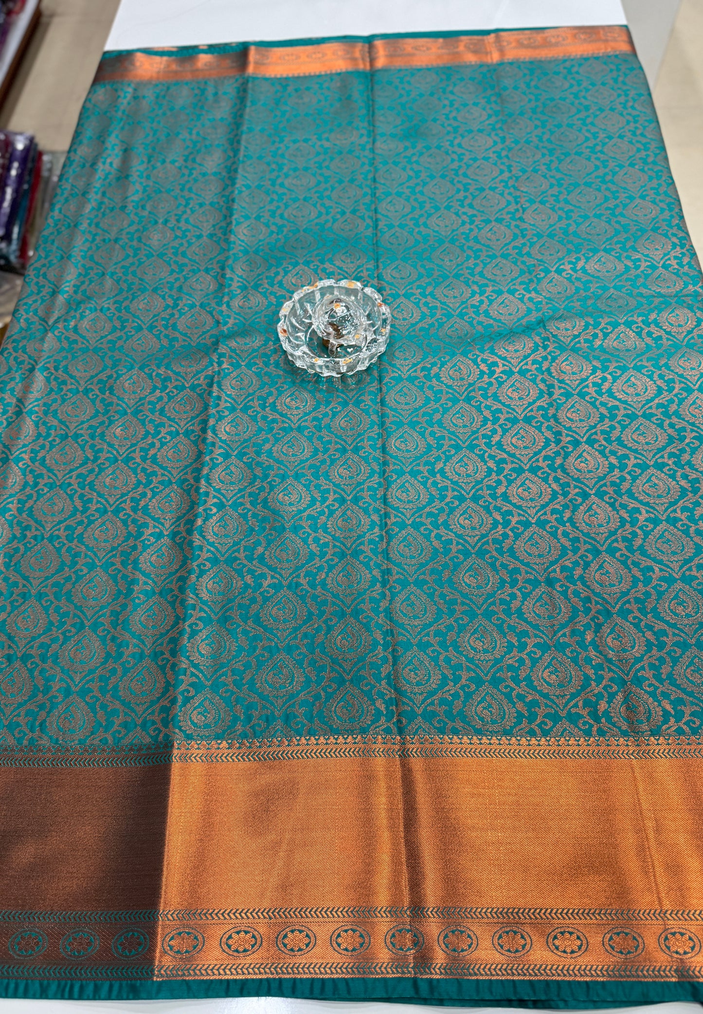 Bridal Soft Silk Saree with Jacquard Weaving & Contrast Border for Women
