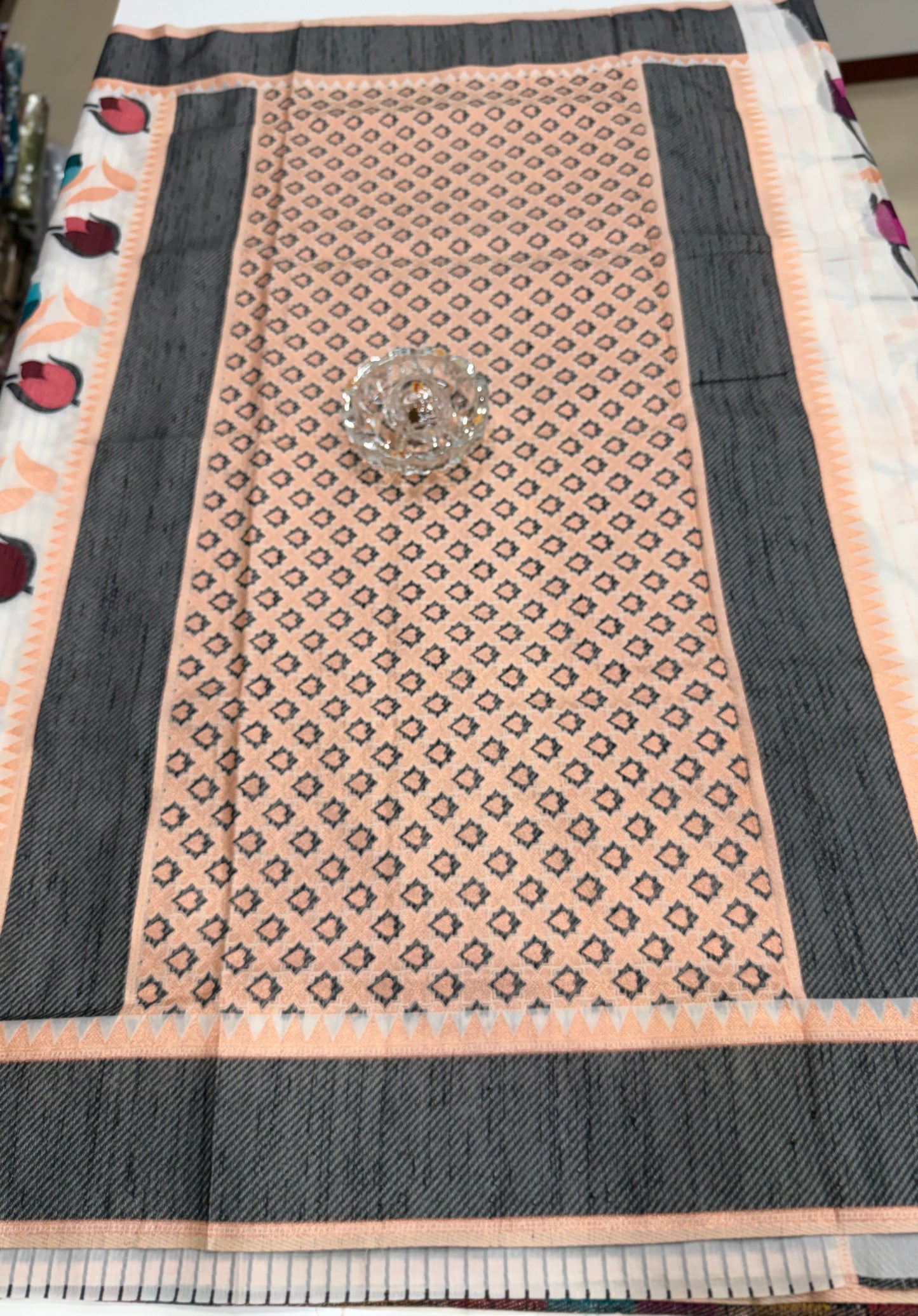 Soft silk floral printed saree with contrast blouse, lightweight festive wear saree for women