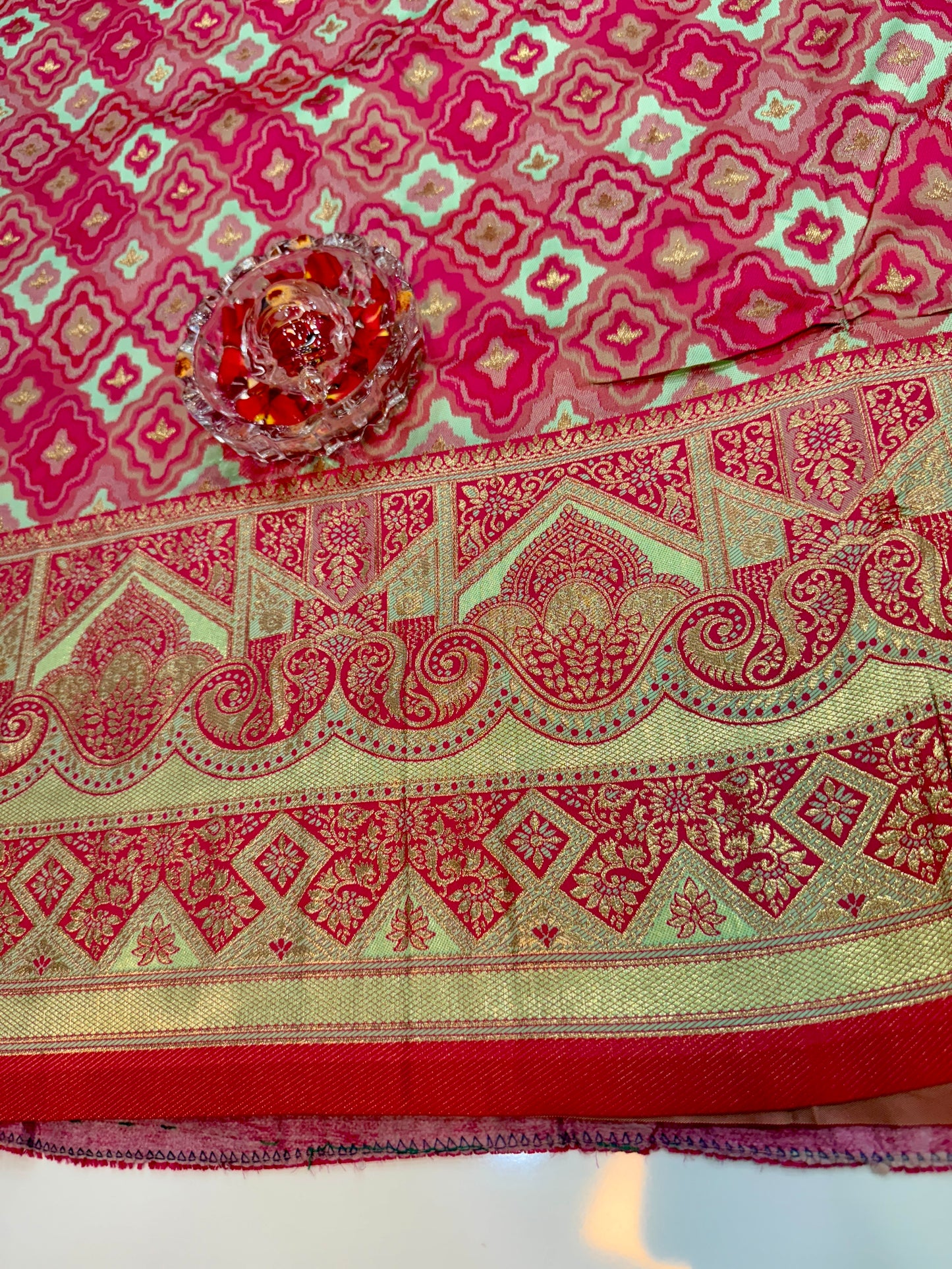 banarasi saree with zari weaving and embroidered silk blouse – ethnic festive wear for women