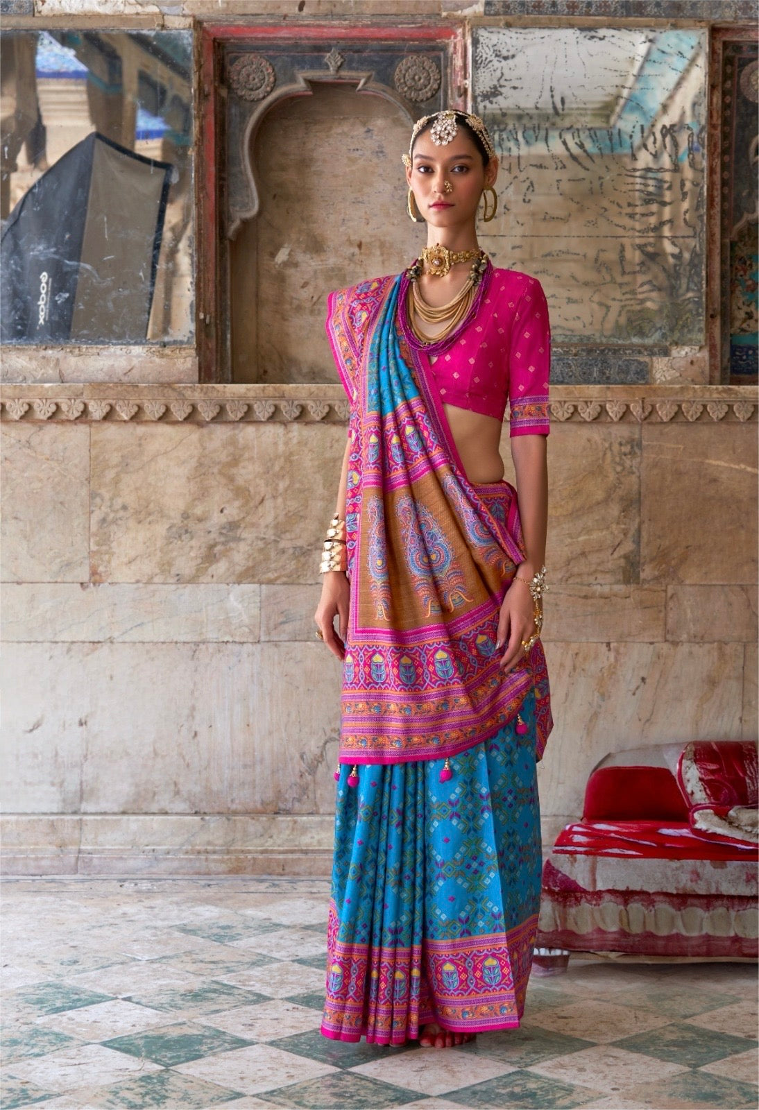 PV Silk Saree with HB Luxury Print and Gloss Finish – Party and Festival Wear Saree for Women