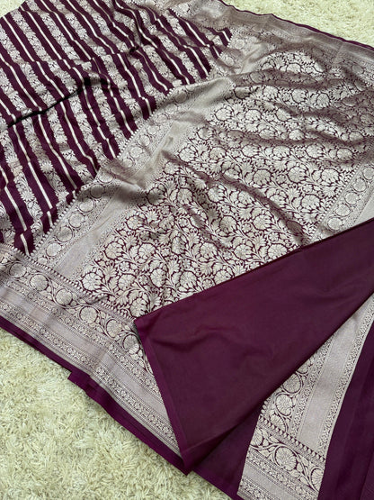 Handloom Banarasi Mashru Khaddi Katan Silk Saree