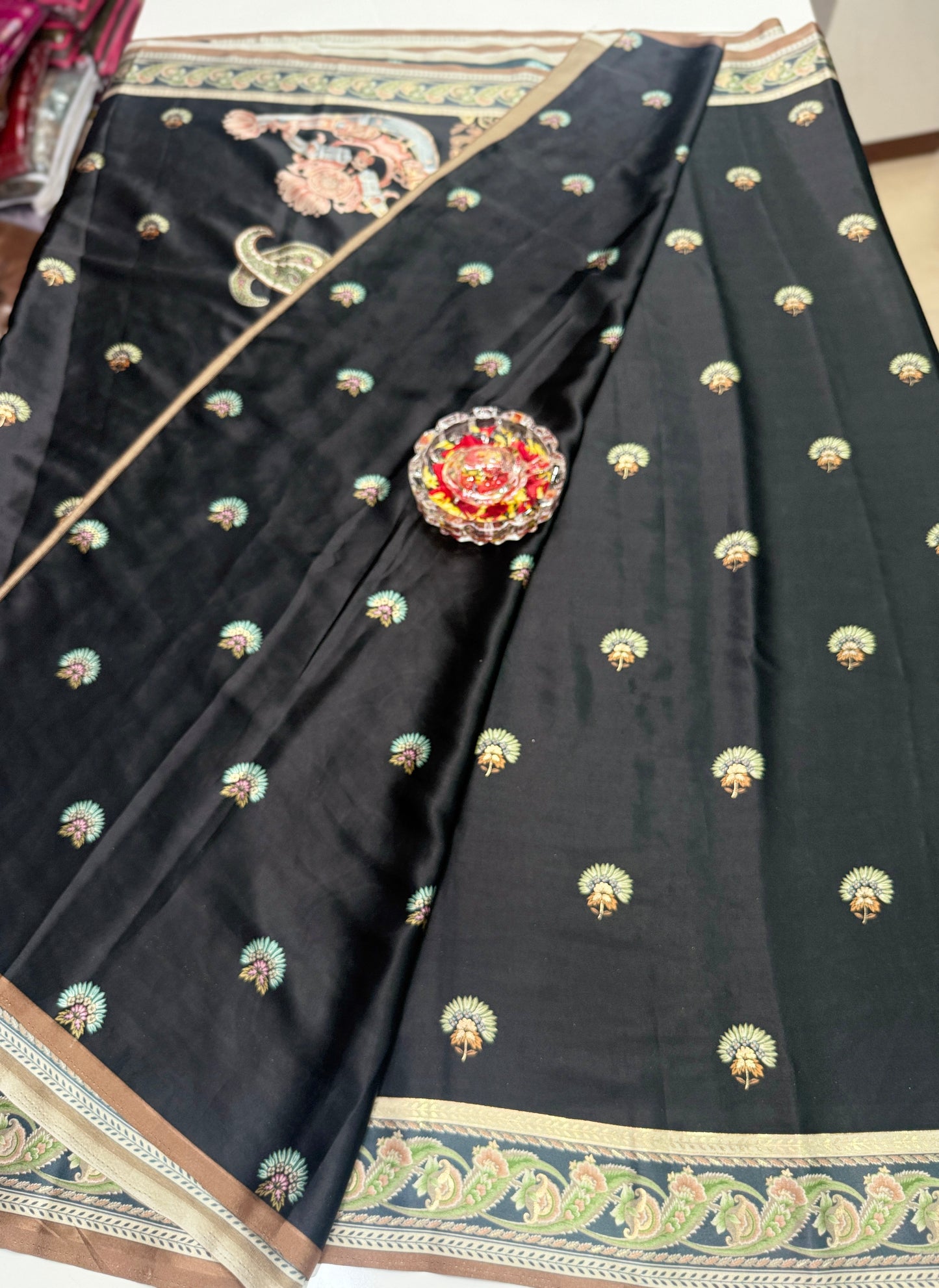 Printed Silk Saree with Matching Blouse – Lightweight Festive Saree for Women